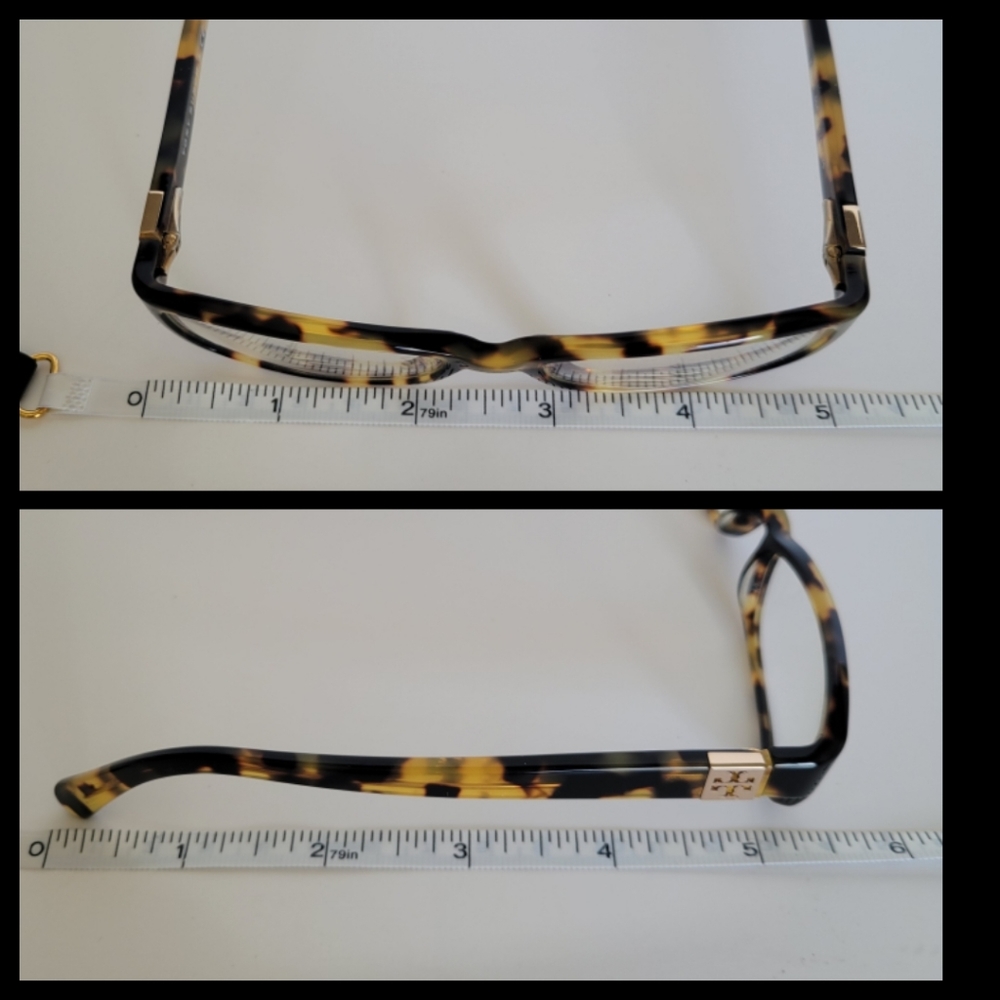 Tory Burch Prescription Glasses Frames Tortoise Pattern Brown and Gold Logo EUC - Picture 11 of 13